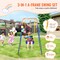 3 in 1 Toddler Swing Set with Sandbags Foldable Metal Stand for Indoor Outdoor Use
